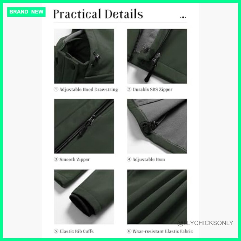 Softshell Jacket Fleece Lined Waterproof Windbrea… - image 7